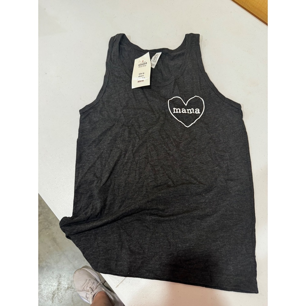 Bella Canvas Little Mama Shirt Shop Tank Top Heart Mama Graphic Womens XS NWT